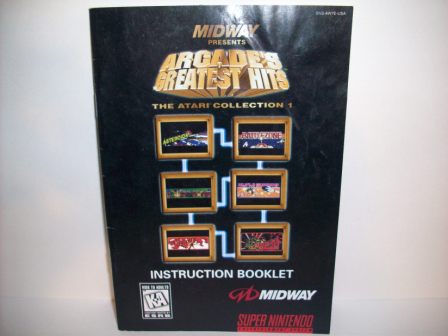 Arcades Greatest Hits: Atari Collection - SNES Manual